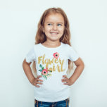 Kids Flower Girl Bridesmaid Shirts Wedding Recepti<br><div class="desc">Beautiful Flower Girl Bridesmaid Shirts in faux Gold Glitter Foil with Watercolor Flower Graphics. Flower Girl tee with cute watercolor flower graphics and faux gold glitter foil text. Your flower girl will love this tshirt, and it's perfect for pre wedding dinners, for rehearsals, wedding receptions and any occasion where the...</div>