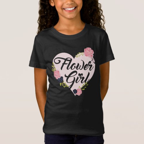 Kids Flower Girl Heart Bridesmaid Shirts Wedding