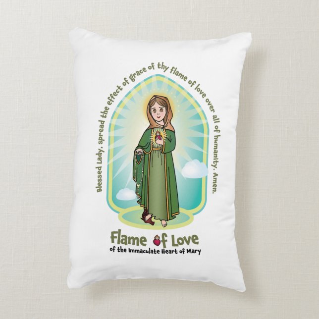 Kids FOL Mama Mary Icon + Unity Prayer Accent Pill Pillow (Back(Vertical))