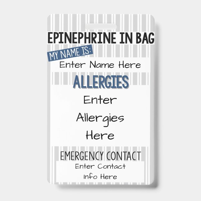 Kids Food Allergy Medical Allergy Alert Badge (Front)