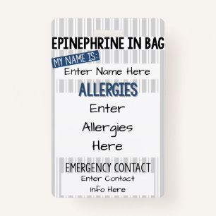 Kids Food Allergy Medical Allergy Alert Badge