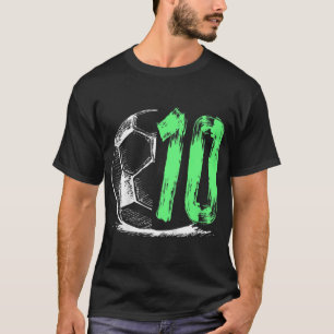 Kids Football 10 years old boy birthday party  T-Shirt