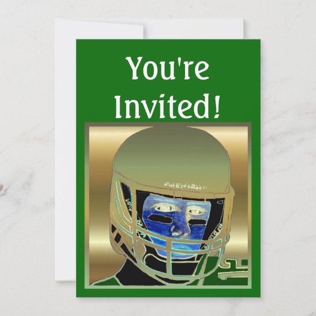 Kids Football Birthday Party Invitation Cards (Front)