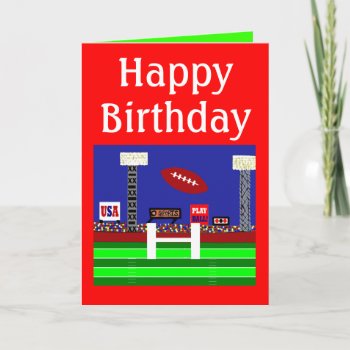 Kids Football Happy Birthday Card Gift by kidssportsfunstuff at Zazzle