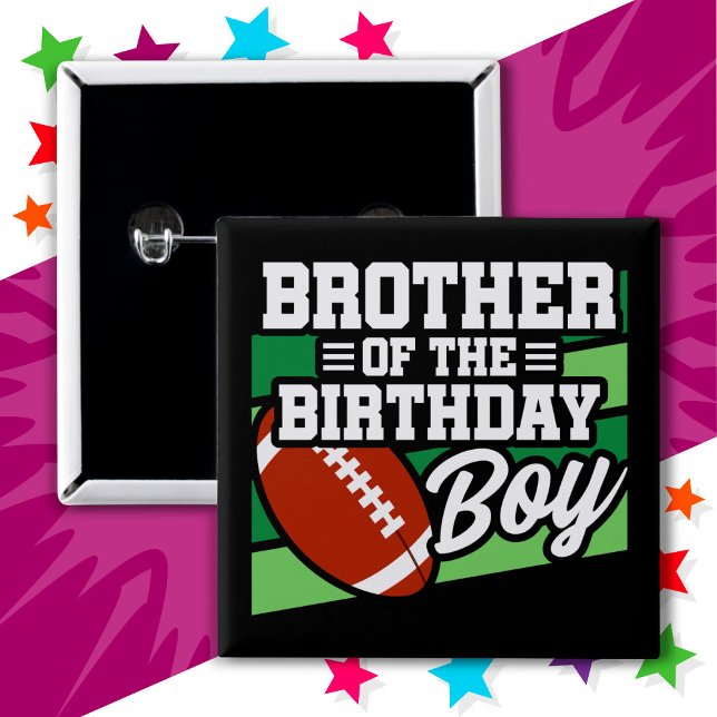Kids Football Party Brother of the Birthday Boy Button (Creator Uploaded)
