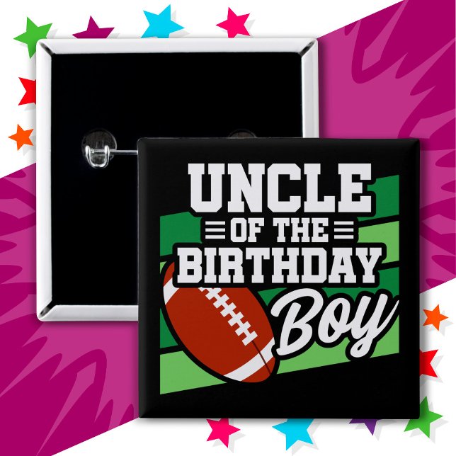Kids Football Party Uncle of the Birthday Boy Button (Creator Uploaded)