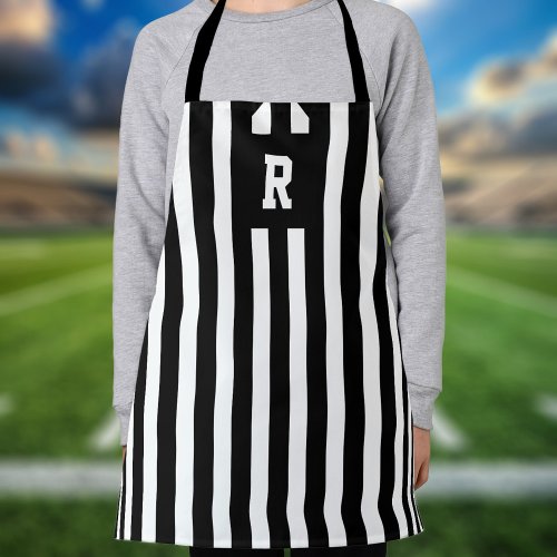 Kids Football Referee Black and White Stripe Apron
