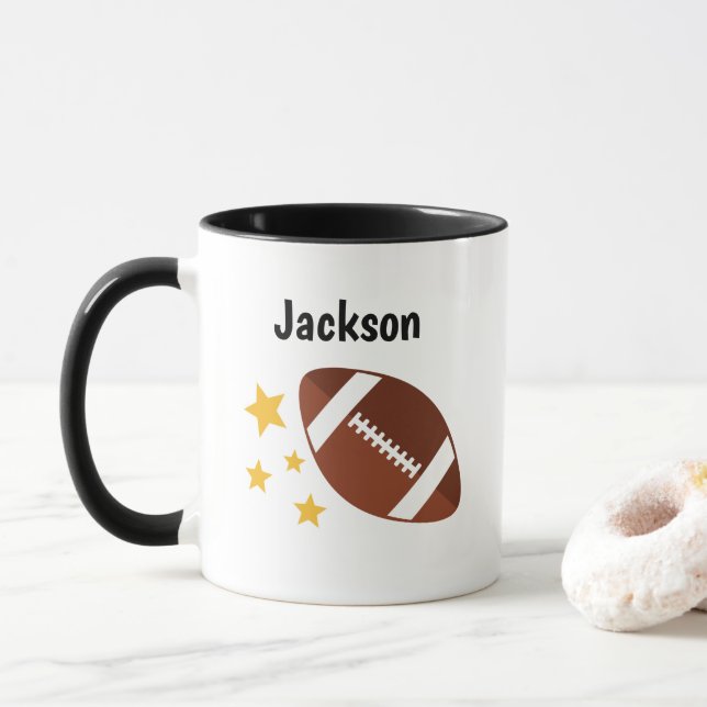 Kids Football Stars Personalized Mug (With Donut)