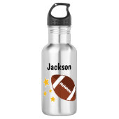 Kids Football Stars Personalized Stainless Steel Water Bottle (Front)