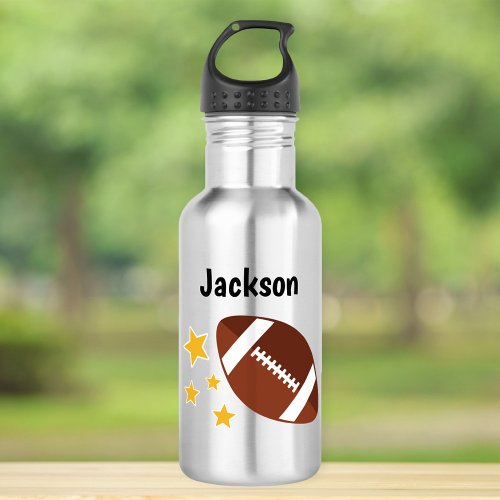 Kids Football Stars Personalized Stainless Steel Water Bottle