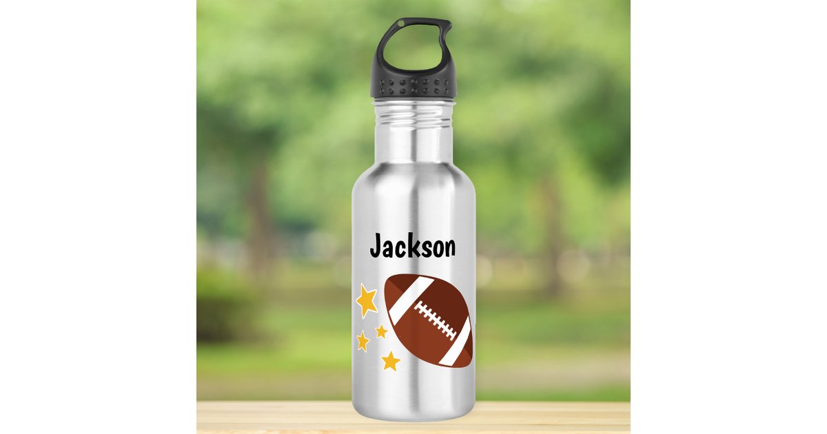 Kids Football Stars Personalized Stainless Steel Water Bottle | Zazzle
