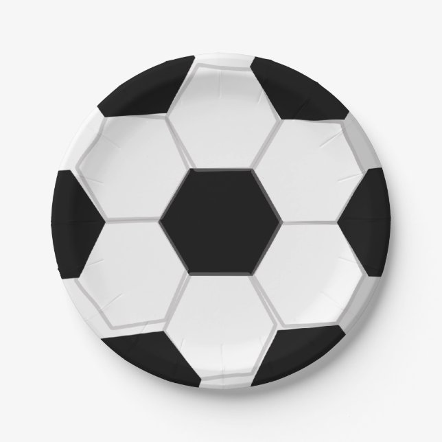 Kids football theme party soccer ball large paper plates (Front)