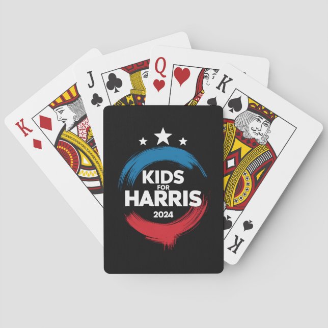 Kids For Harris President Kids Love Kamala Harris Poker Cards (Back)
