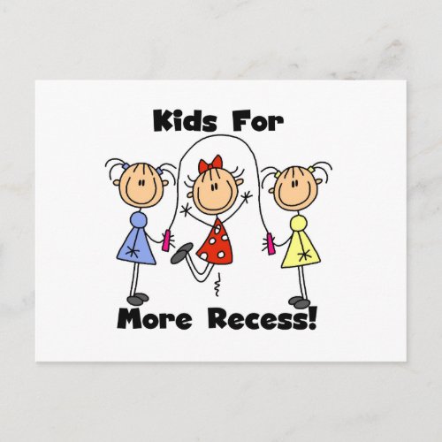 Kids For More Recess Postcard
