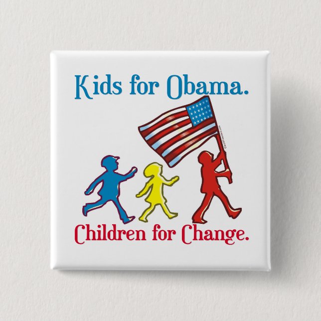 Kids for Obama Pinback Button (Front)