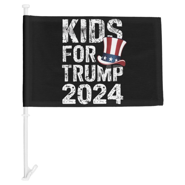 Kids For Trump USA Election 2024 Car Flag (Front)