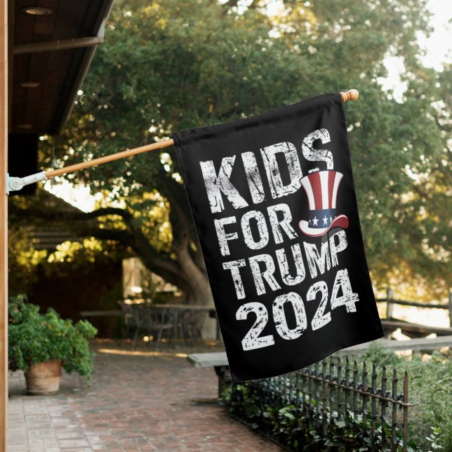 Kids For Trump USA Election 2024 House Flag (In SItu)