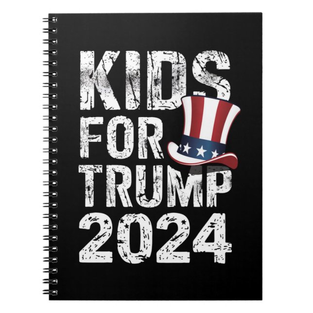 Kids For Trump USA Election 2024 Notebook (Front)