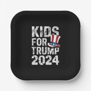 Kids For Trump USA Election 2024 Paper Plates