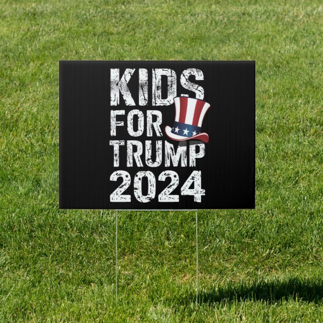 Kids For Trump USA Election 2024 Sign (Insitu)