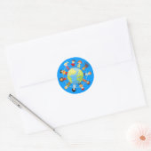 Kids for world peace classic round sticker (Envelope)