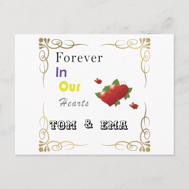 Kids Forever In Our Hearts Announcement Postcard (Front)