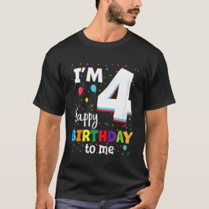 Kids Four 4yr 4th Birthday Happy Birthday Boy 4 Ye T-Shirt