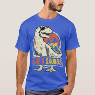 Kids Four a Saurus Birthday T Rex 4 Year Old Dino T-Shirt