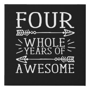 Kids Fourth Birthday Boy, 4 Year Old Birthday Boy Faux Canvas Print