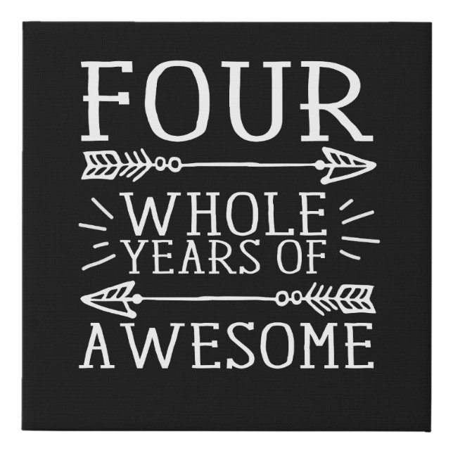 Kids Fourth Birthday Boy, 4 Year Old Birthday Boy Faux Canvas Print (Front)