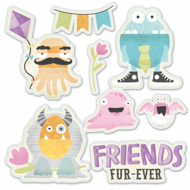 Kids Friends Forever Contour Sticker (Front)