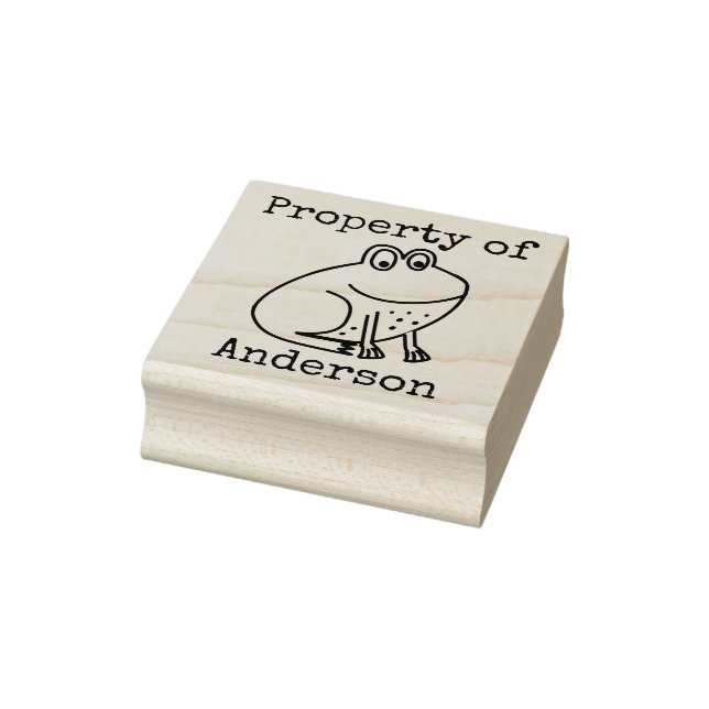 Kids Frog Personalized Property Of Cartoon Animal Rubber Stamp (Stamp)