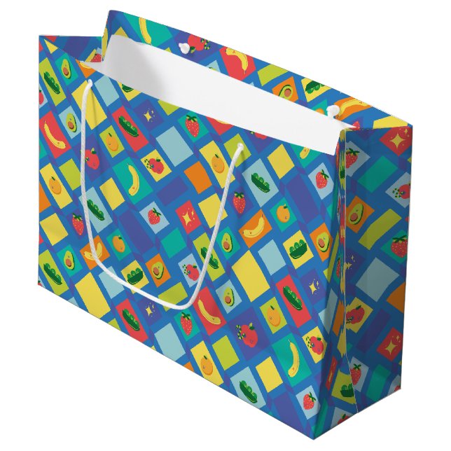 Kids Fruit and Veggie Large Gift Bag (Front Angled)