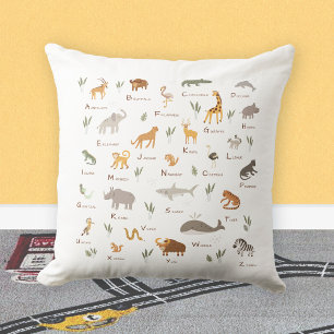 Kids' Fun ABC Animal Throw Pillow