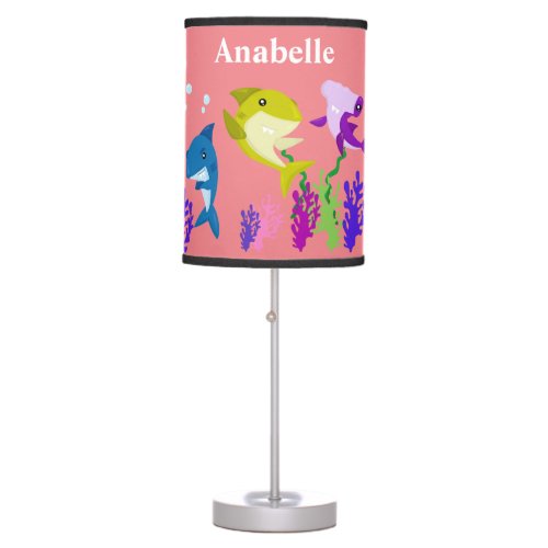Kids Fun Baby Shark Colorful Personalized Table Lamp