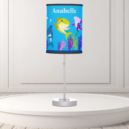 Kids Fun Baby Shark Colorful Personalized Table Lamp