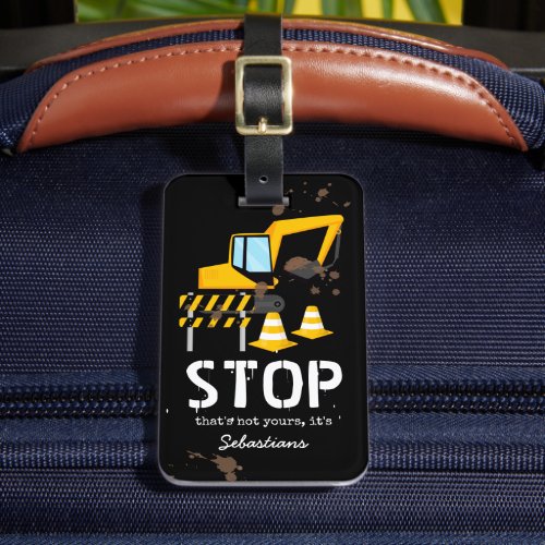 Kids Fun Construction Travel Bag Luggage Tag