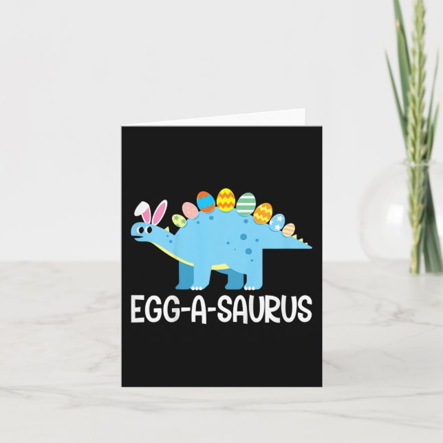 Kids Fun Eggasaurus Dinosaur Easter Egg Hunt Kids  Card (Front)