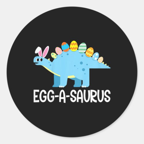 Kids Fun Eggasaurus Dinosaur Easter Egg Hunt Kids  Classic Round Sticker
