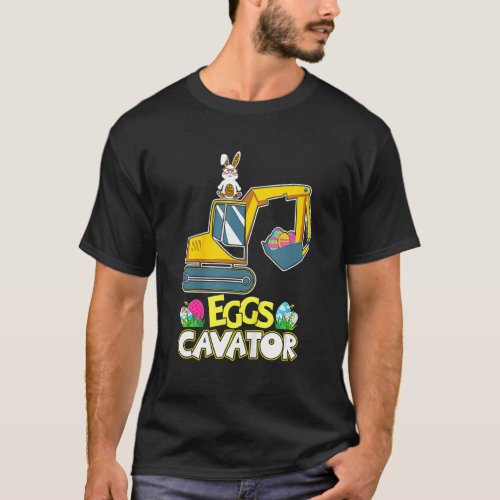 Kids Fun Eggs Cavator Leopard Easter Bunny Excavat T_Shirt