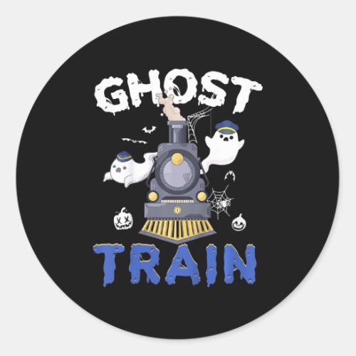 Kids Fun Ghost Train Boo Halloween Costume Kids Bo Classic Round Sticker