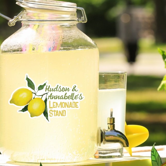 Kids Fun Personalized Name Lemonade Stand Logo Sticker (Creator Uploaded)
