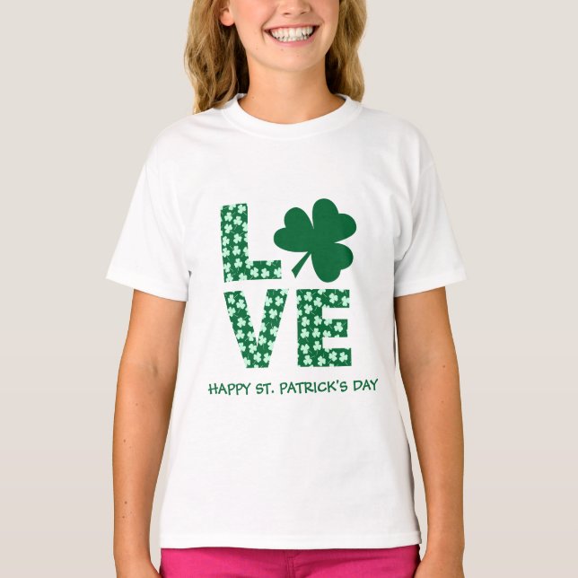 Kids Fun Shamrock Love Irish St. Patrick's Day     T-Shirt (Front)