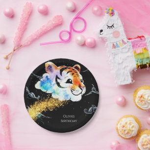 Kids Fun Tiger Birthday Paper Plates