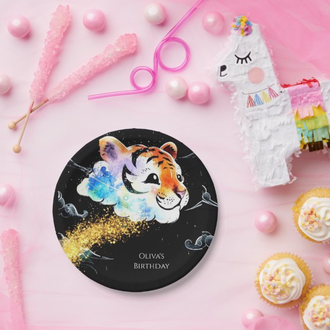 Kids Fun Tiger Birthday Paper Plates (Party)