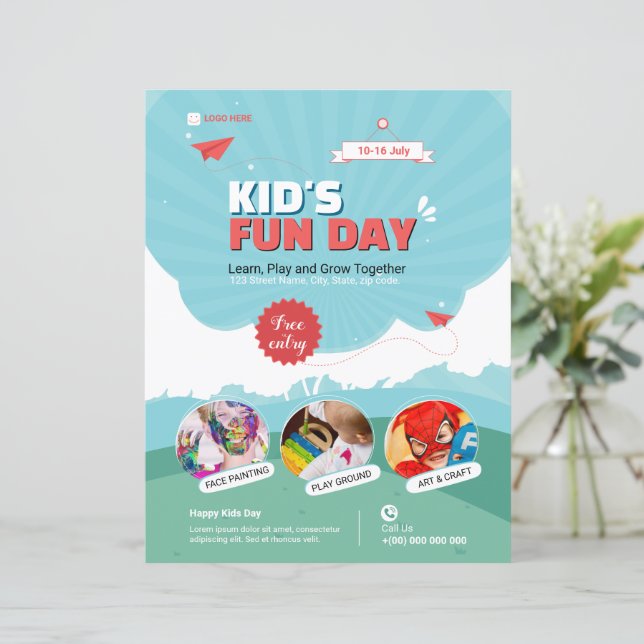 Kid's Funday Flyer template (Standing Front)