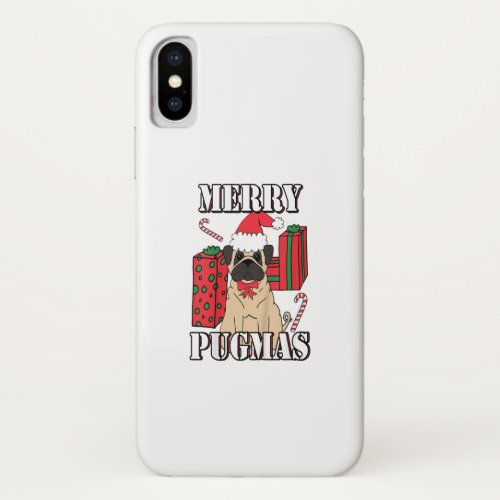 Kids Funny Christmas Pug Gift for Boys Girls iPhone XS Case