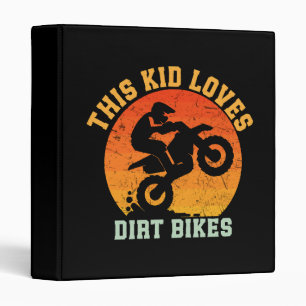 Kids Funny Dirt Bike 3 Ring Binder
