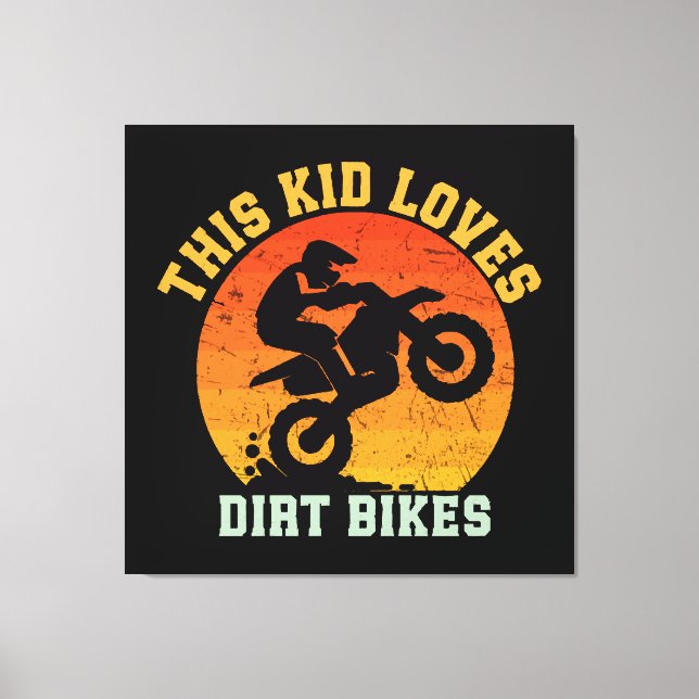 Kids Funny Dirt Bike Canvas Print (Front)