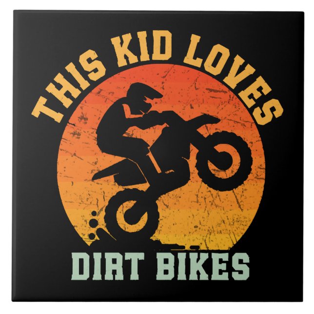 Kids Funny Dirt Bike Ceramic Tile (Front)
